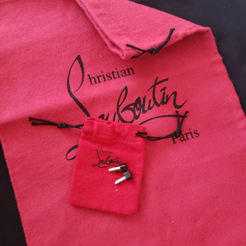 LOUBOUTIN LARGE DUST BAG and pouch with Replacement Heel cap Tips New